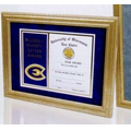 8-1/2"x11" Mdf Certificate Frame w/ Marbled Gold Wrap